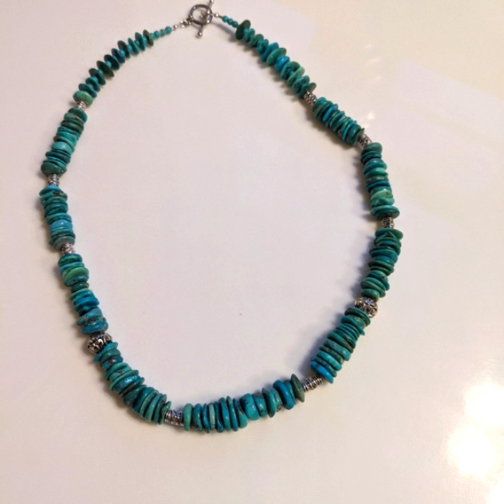 Turquoise and sterling silver necklace
